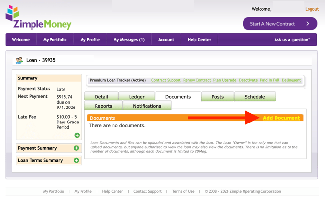 Add Document to Loan Contract