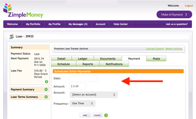 Borrower Add Extra Payments