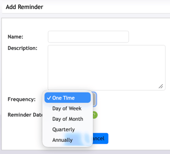 Change Frequency of New Custom System Reminder