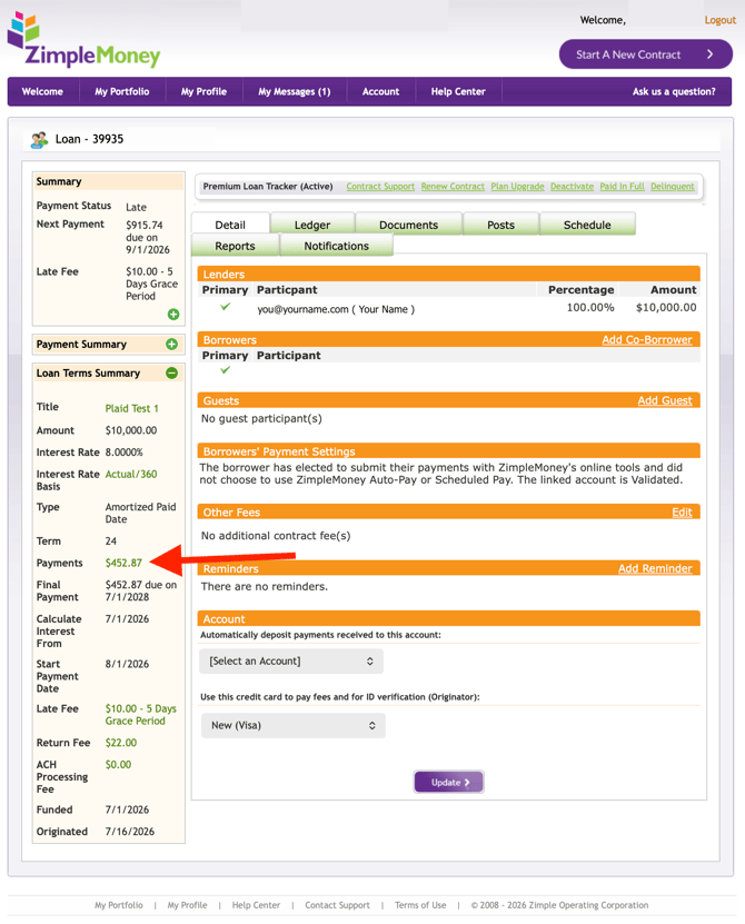 Change Periodic Payment Amount