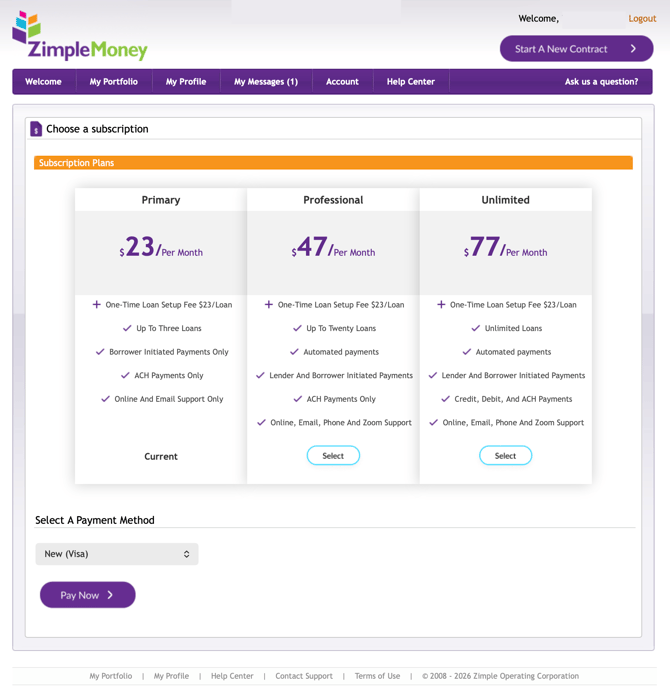 Change Subscription Plan