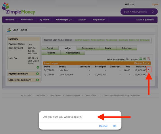 Delete Ledger Entry