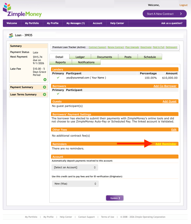 Loan Contract Reminders
