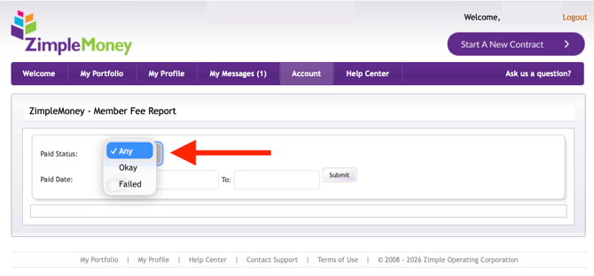 Member Fee Report