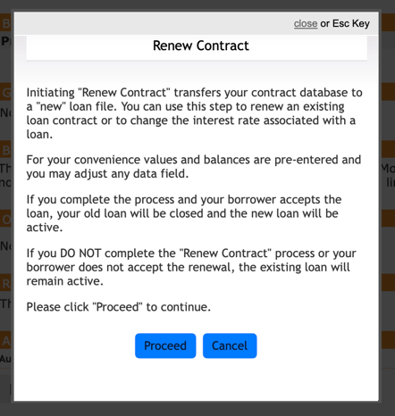 Renew Loan Contract