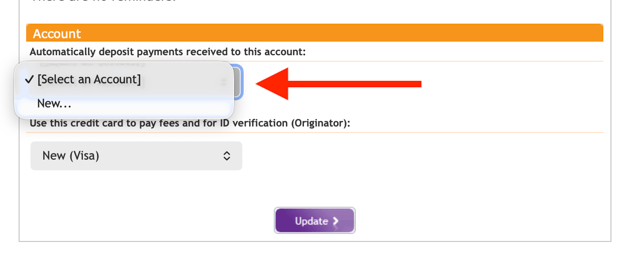 Select Deposit Account