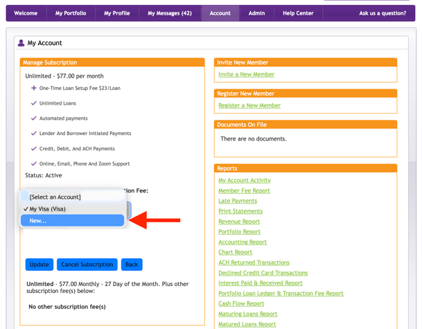 Update Payment Method on Subscription Plan 3